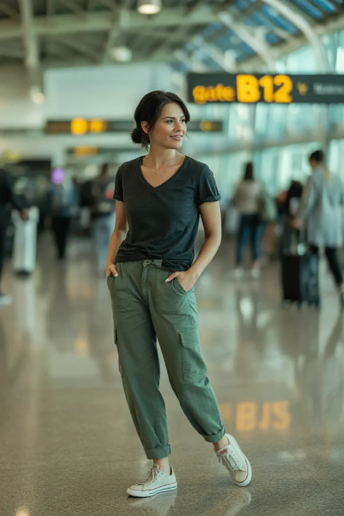 comfy cargo pants outfit