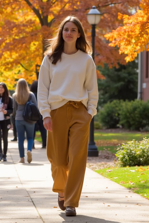 Fall college outfits comfy chic study outfit