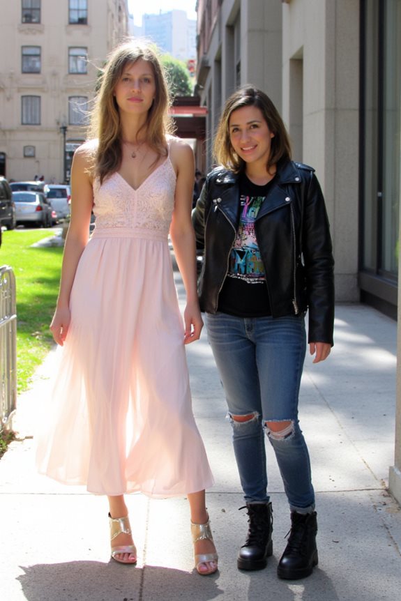 feminine elegance meets edgy rebellion