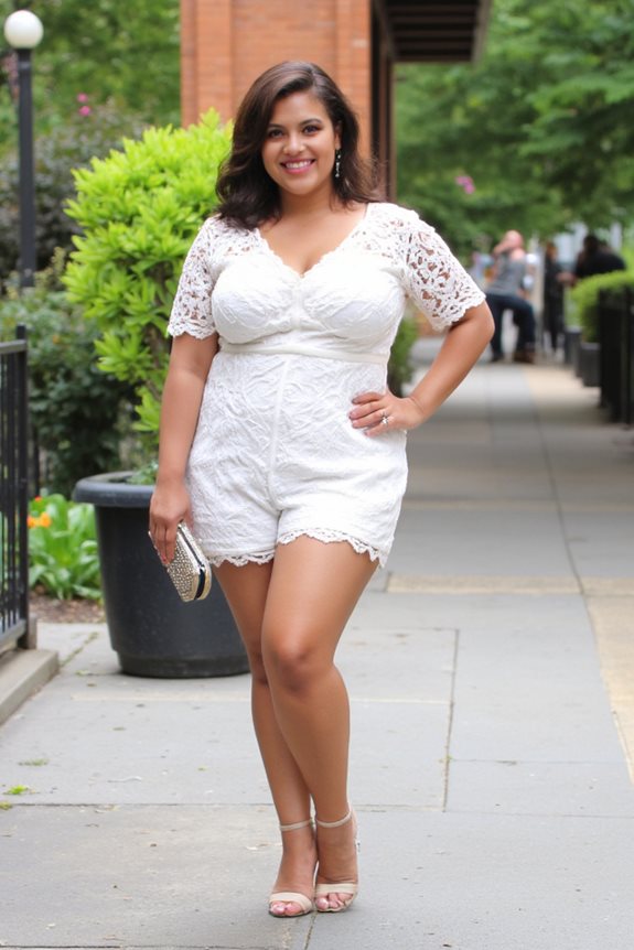 lace romper with heels