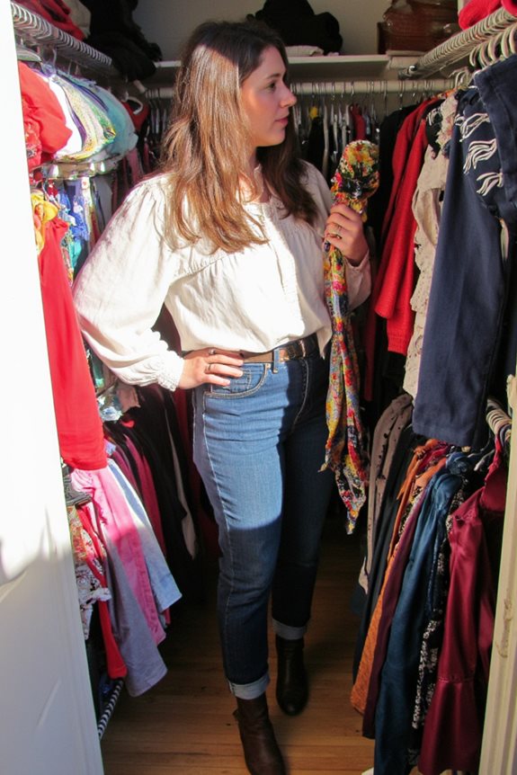 sort clothes into piles