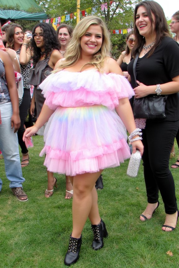 tulle dress edgy boots